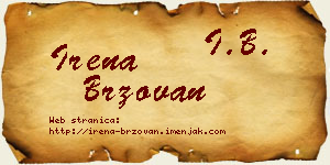 Irena Brzovan vizit kartica